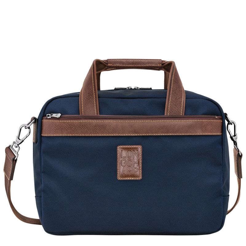 Bolsas de Viaje long champ Boxford S Recycled canvas Mujer Azules | COHA8076