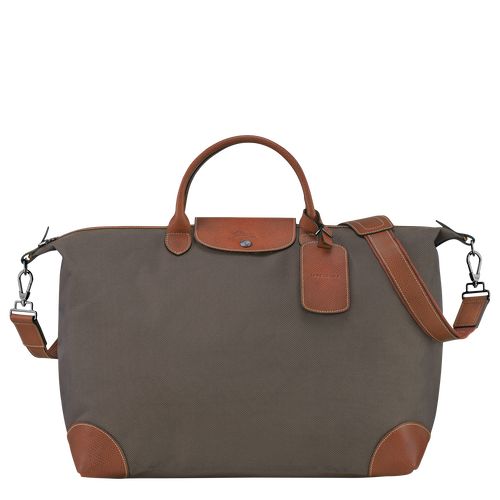 Bolsas de Viaje long champ Boxford S Recycled canvas Mujer Marrones | COFD8099