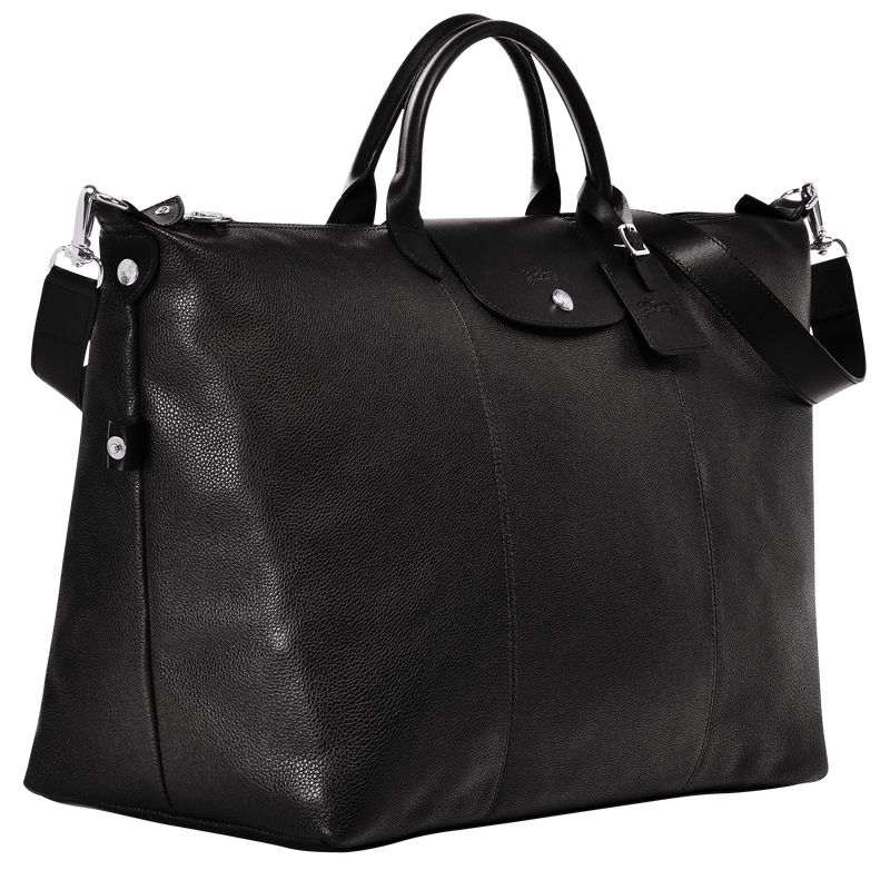 Bolsas de Viaje long champ Le FoulonnÉ M Leather Hombre Negras | COXY9173