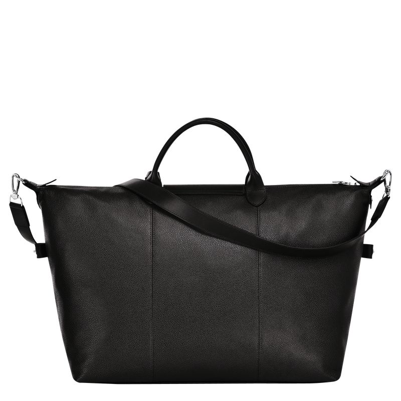 Bolsas de Viaje long champ Le FoulonnÉ M Leather Hombre Negras | COXY9173