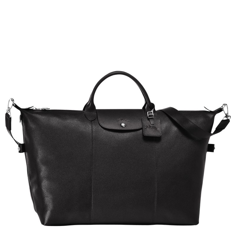 Bolsas de Viaje long champ Le FoulonnÉ M Leather Hombre Negras | COXY9173