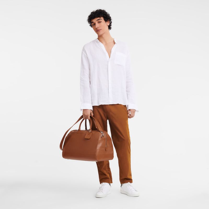 Bolsas de Viaje long champ Le FoulonnÉ M Leather Hombre Caramel | COBE9176