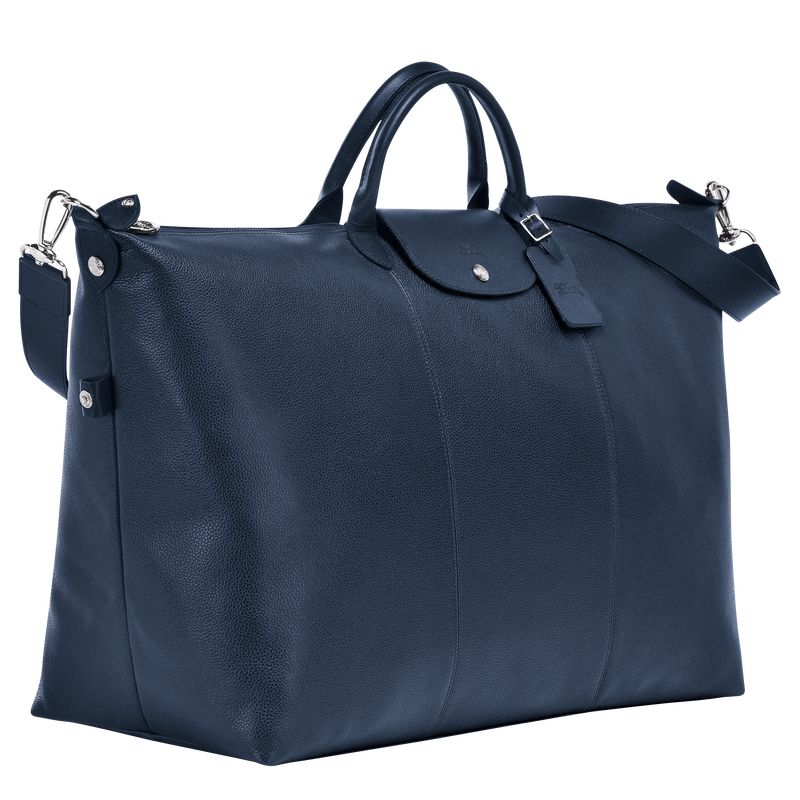 Bolsas de Viaje long champ Le FoulonnÉ S Leather Mujer Azul Marino | COMQ8087