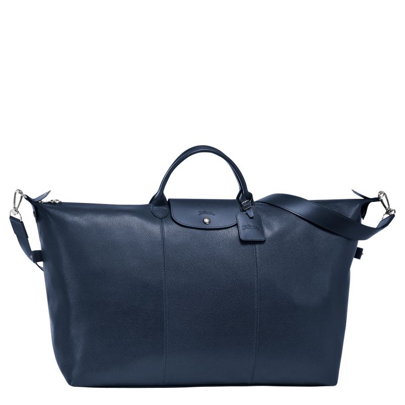 Bolsas de Viaje long champ Le FoulonnÉ S Leather Mujer Azul Marino | COMQ8087