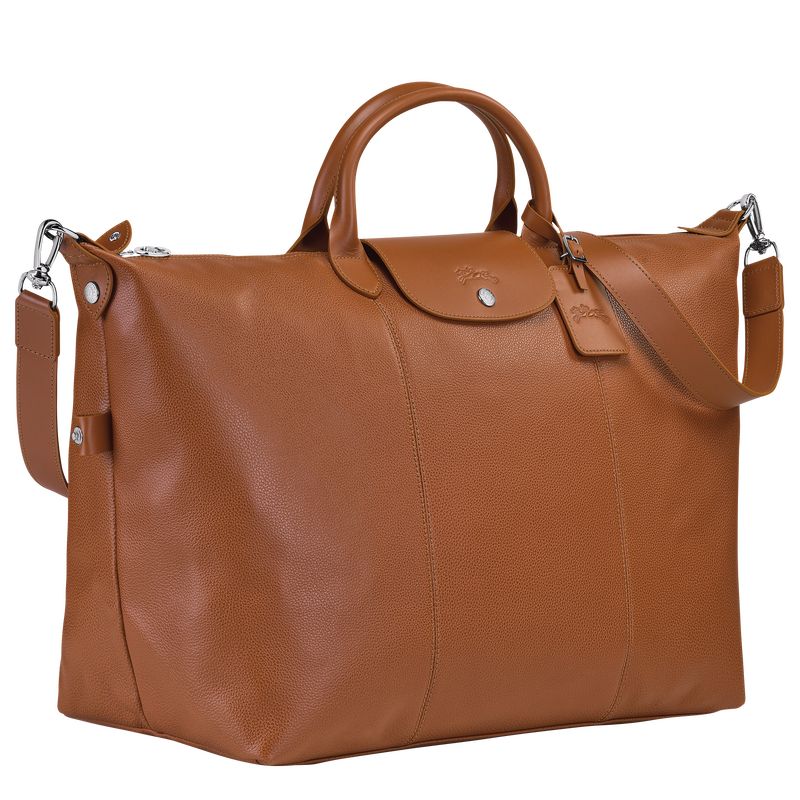 Bolsas de Viaje long champ Le FoulonnÉ S Leather Mujer Caramel | COZU8093