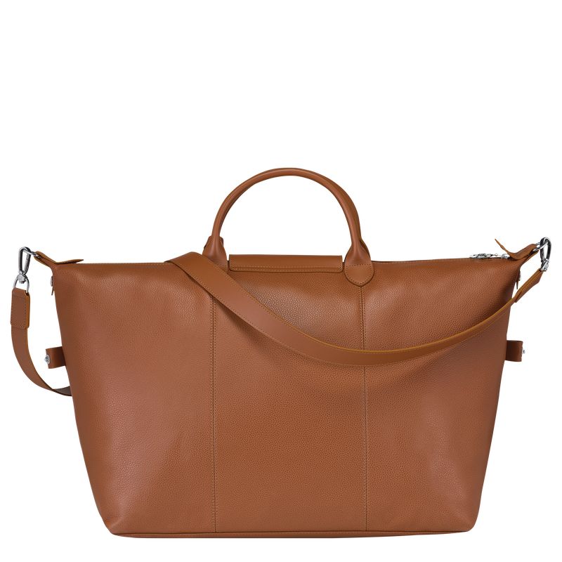 Bolsas de Viaje long champ Le FoulonnÉ S Leather Mujer Caramel | COZU8093