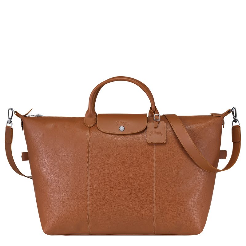 Bolsas de Viaje long champ Le FoulonnÉ S Leather Mujer Caramel | COZU8093