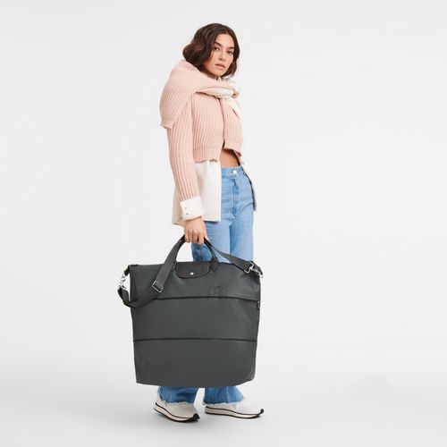 Bolsas de Viaje long champ Le Pliage Green expandable Recycled canvas Mujer Graphite | COMQ8139