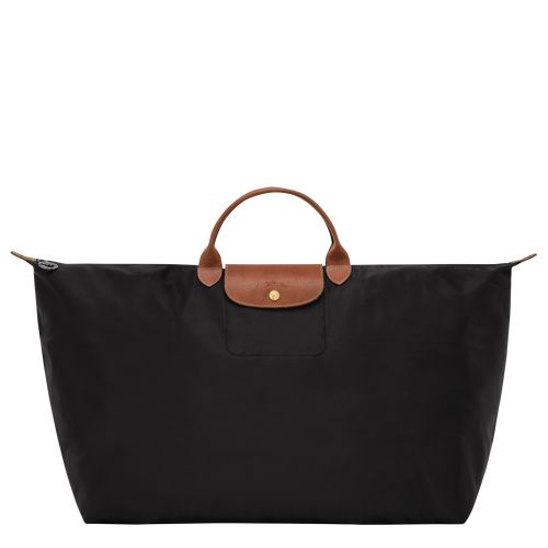 Bolsas de Viaje long champ Le Pliage Original M Recycled canvas Mujer Negras | COYX8107