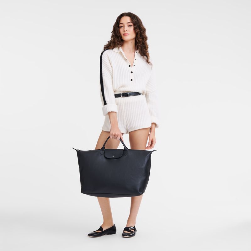 Bolsas de Viaje long champ Le Pliage Xtra S Leather Mujer Negras | COJP8096