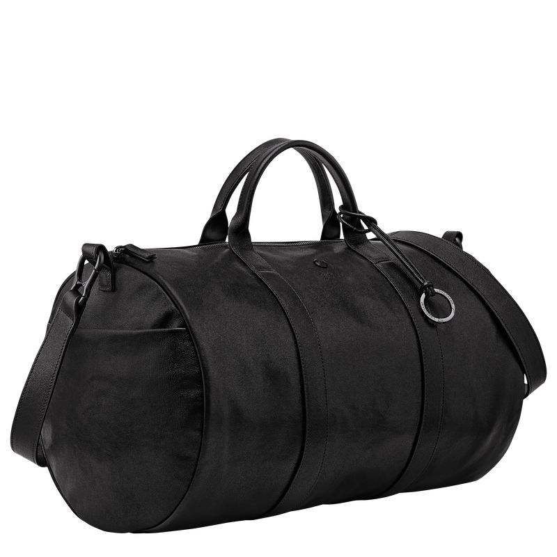 Bolsas de Viaje long champ Parisis S Duffle bag Leather Hombre Negras | COIL9160