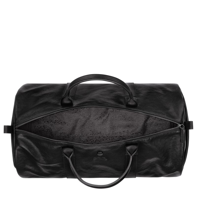 Bolsas de Viaje long champ Parisis S Duffle bag Leather Hombre Negras | COIL9160