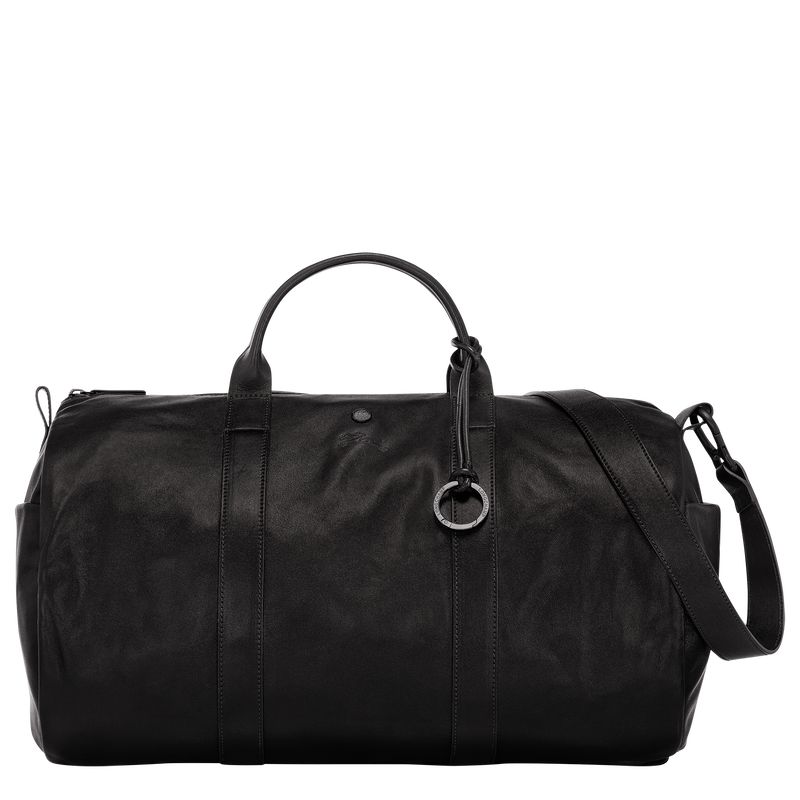 Bolsas de Viaje long champ Parisis S Duffle bag Leather Hombre Negras | COIL9160