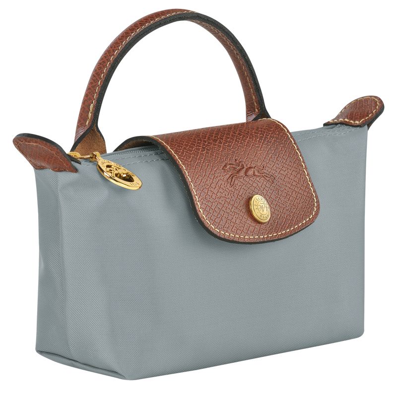 Bolso Pequeño long champ Le Pliage Original with handle Recycled canvas Hombre Steel | COXY9080