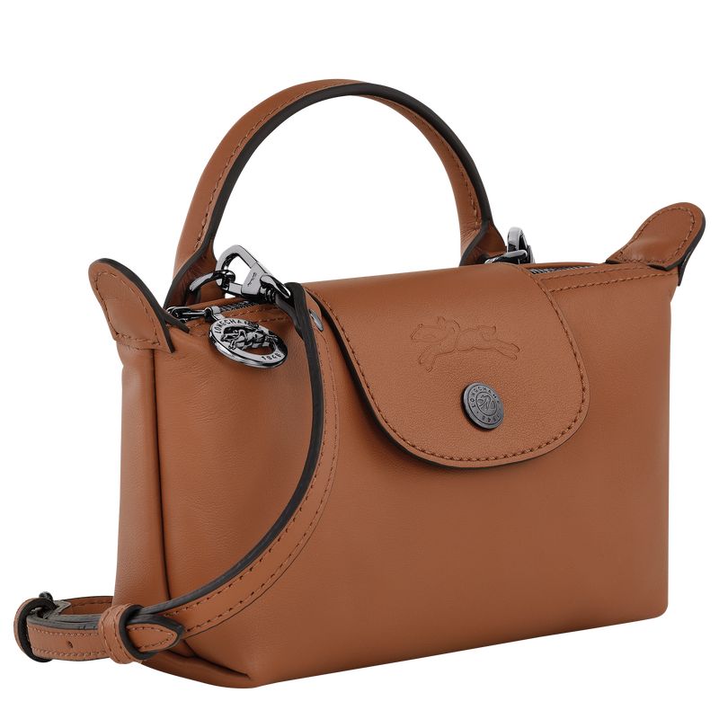 Bolso Pequeño long champ Le Pliage Xtra XS Leather Mujer Cognac | COEB8006