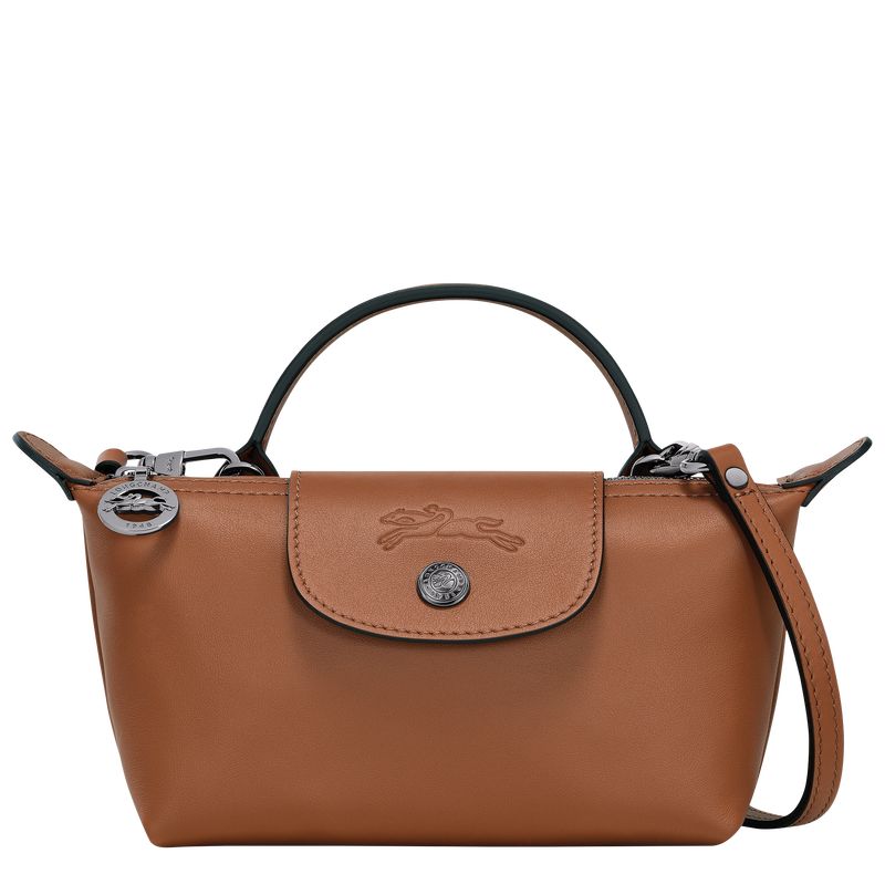 Bolso Pequeño long champ Le Pliage Xtra XS Leather Mujer Cognac | COEB8006