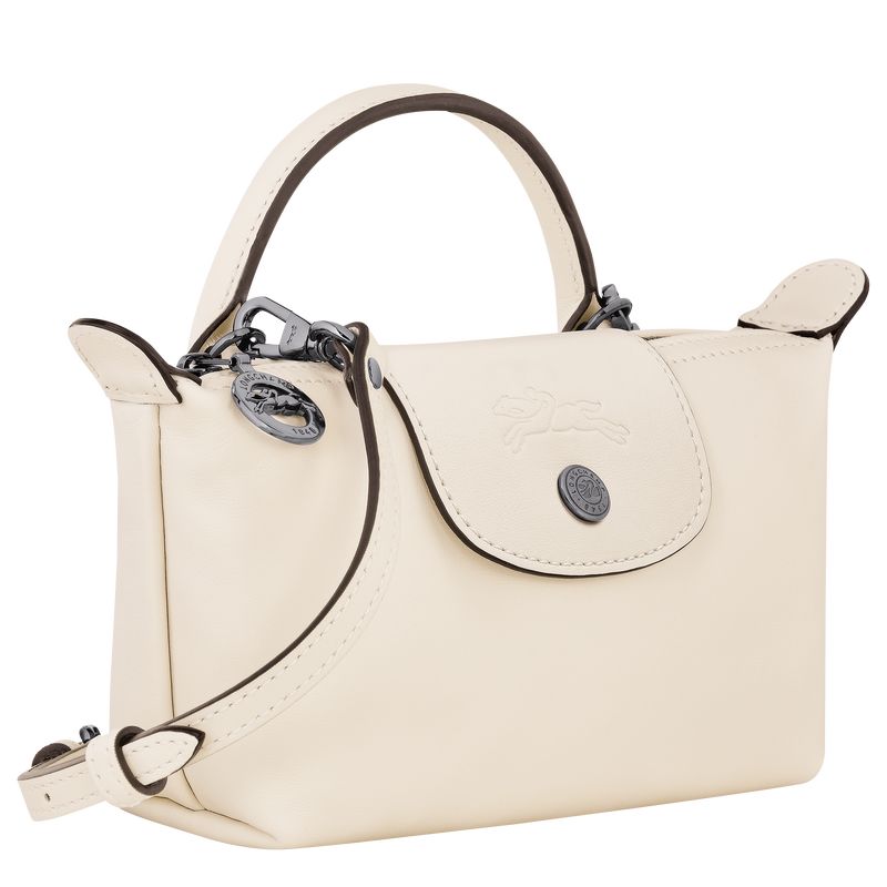 Bolso Pequeño long champ Le Pliage Xtra XS Leather Mujer Ecru | COQM8008