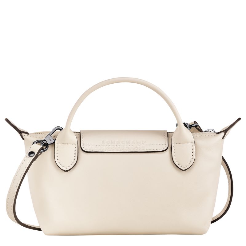 Bolso Pequeño long champ Le Pliage Xtra XS Leather Mujer Ecru | COQM8008