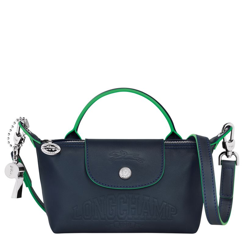 Bolso Pequeño long champ Le Pliage Xtra XS Leather Mujer Azul Marino | COCT7718