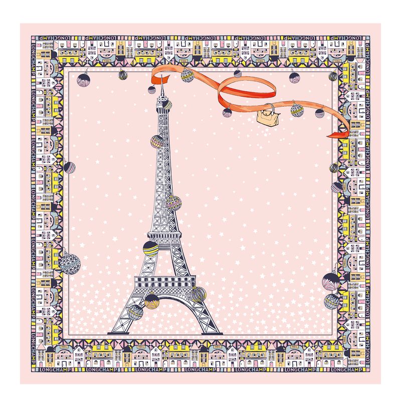 Bufandas long champ Tour Eiffel NoËl Silk 50 Mujer Nude | COTC8264