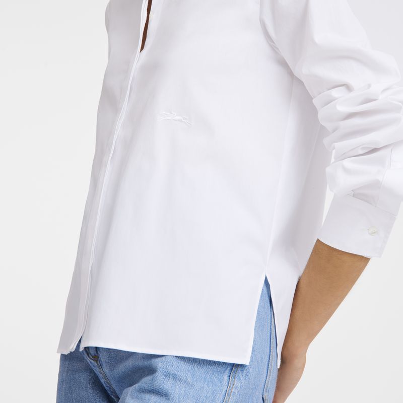 Camisa long champ Popelin Mujer Blancas | COVR8662