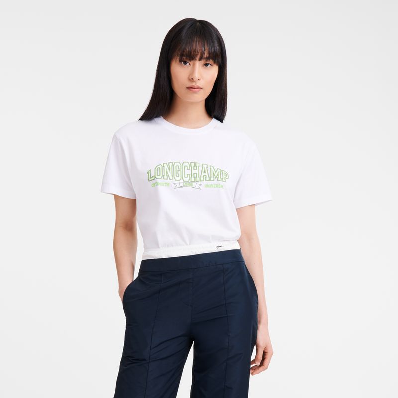 Camiseta long champ Jersey Mujer Blancas | COJP8649