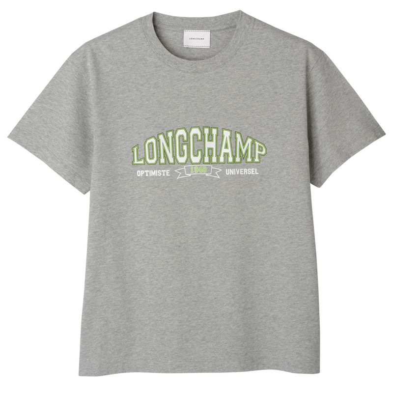 Camiseta long champ Jersey Mujer Gris | COHA8648