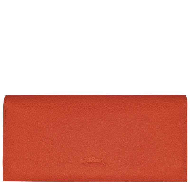 Carteras long champ Le FoulonnÉ Continental Leather Mujer Paprika | COMQ7827