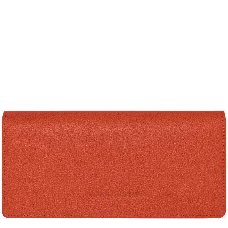 Carteras long champ Le FoulonnÉ Continental Leather Mujer Paprika | COMQ7827