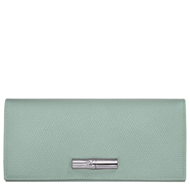 Carteras long champ Le Roseau Flap Leather Mujer Celadon | COFD7839