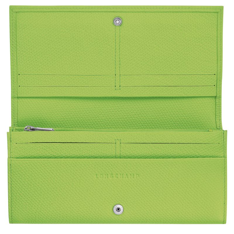 Carteras long champ Le Roseau Flap Leather Mujer Verde Verde Menta | COYX7858