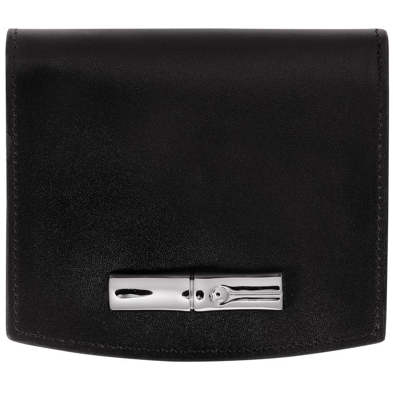 Carteras long champ Le Roseau Leather Mujer Negras | COPJ7843