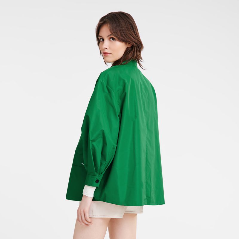 Chaquetas long champ Kimono Technical taffeta Mujer Verde | COYX8534