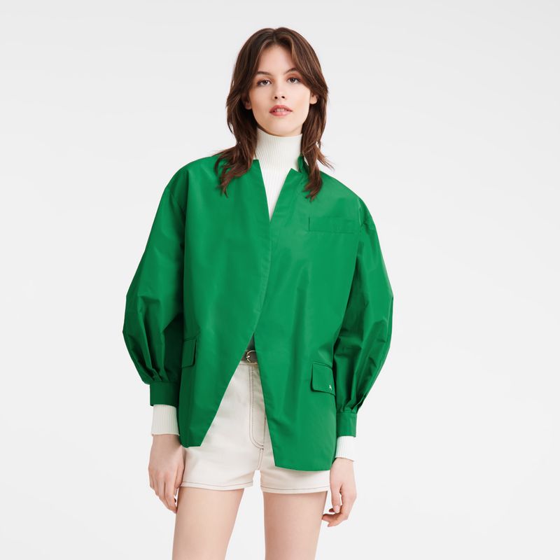 Chaquetas long champ Kimono Technical taffeta Mujer Verde | COYX8534