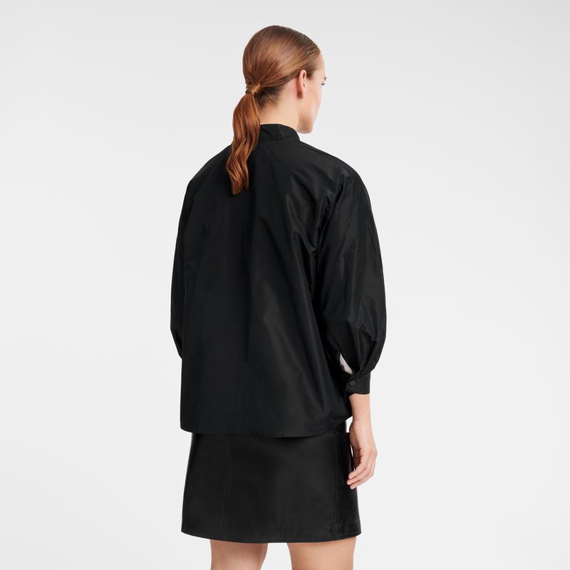 Chaquetas long champ Kimono Technical taffeta Mujer Negras | COOK8537