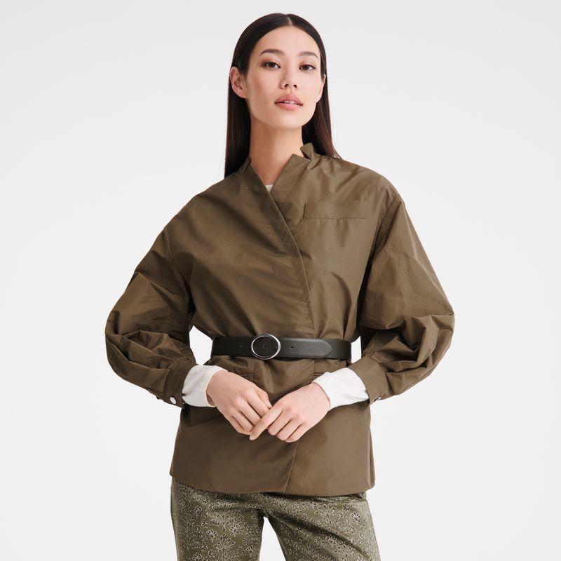 Chaquetas long champ Kimono Technical taffeta Mujer Artichoke | COMQ8554