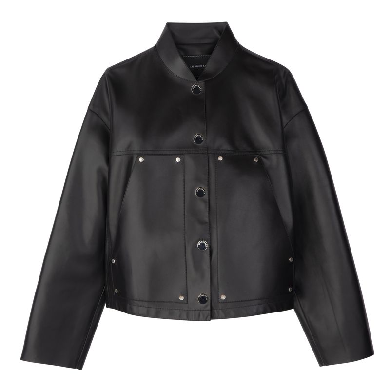 Chaquetas long champ Lambskin Mujer Negras | CONW8556