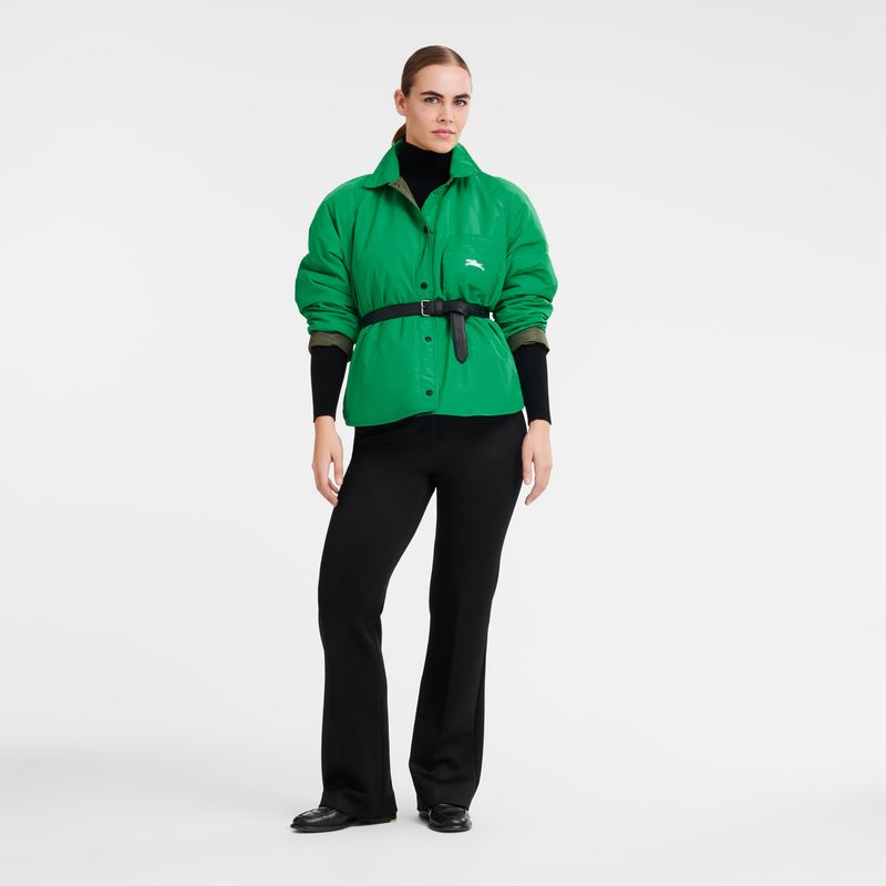 Chaquetas long champ Padded blouson Technical taffeta Mujer Kaki Verde | COTC8533