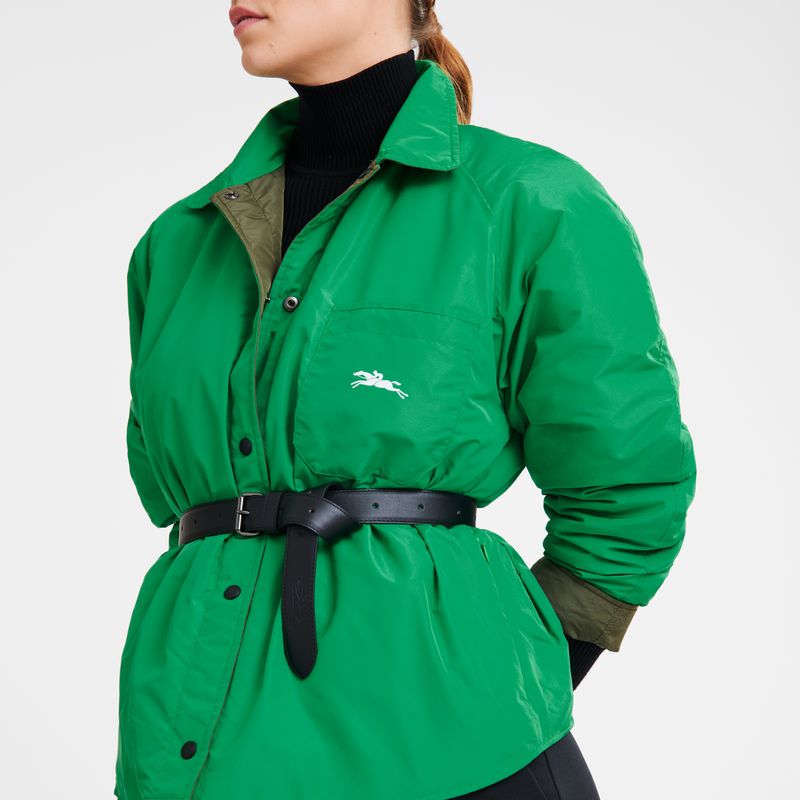 Chaquetas long champ Padded blouson Technical taffeta Mujer Kaki Verde | COTC8533