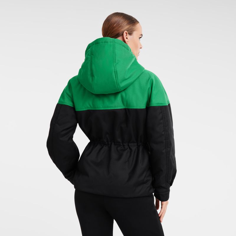 Chaquetas long champ Short parka Technical canvas Mujer Verde | COLI8547