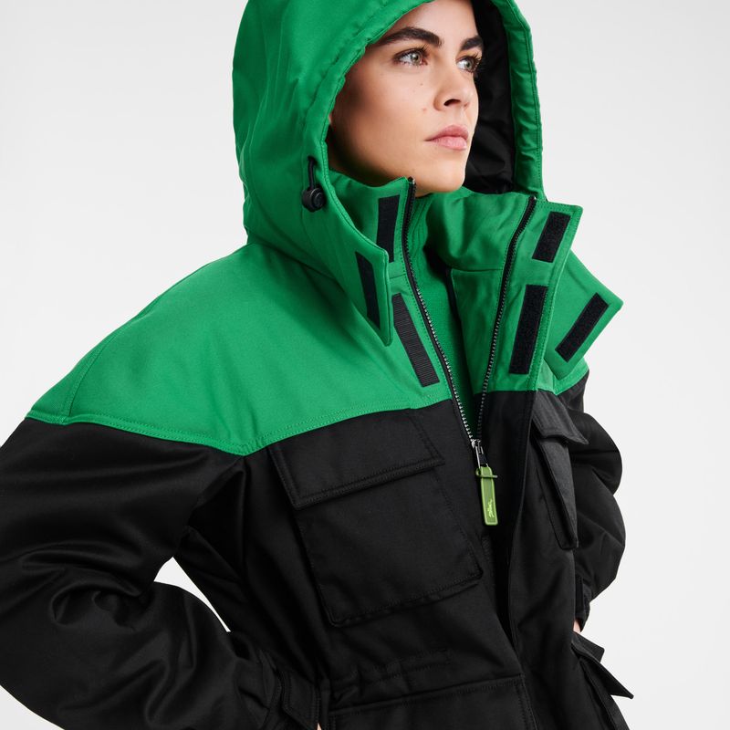 Chaquetas long champ Short parka Technical canvas Mujer Verde | COLI8547