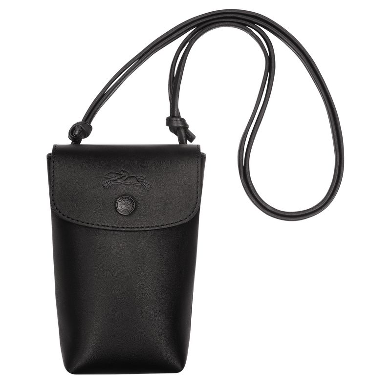 Funda long champ Le Pliage Xtra with leather lace 1 Hombre Negras | COCT9070