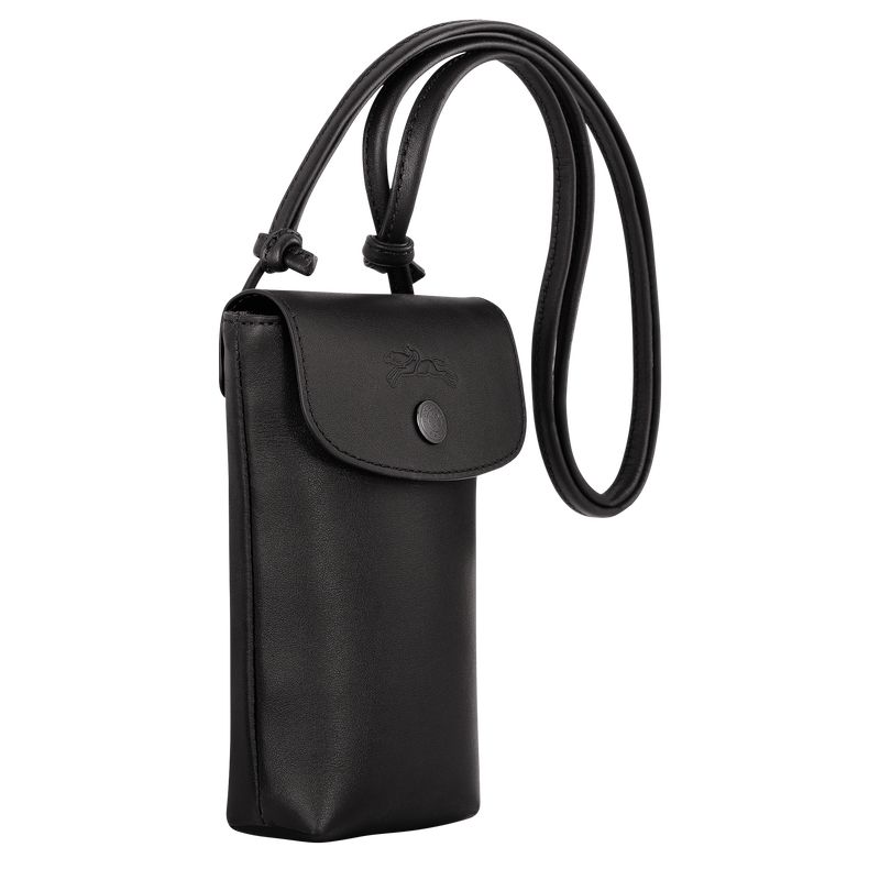 Funda long champ Le Pliage Xtra with leather lace 1 Leather Mujer Negras | COCT7935