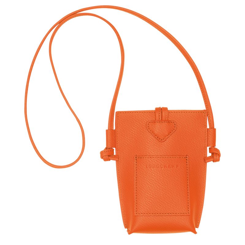 Funda long champ Le Roseau Leather Mujer Naranjas | COEB7798