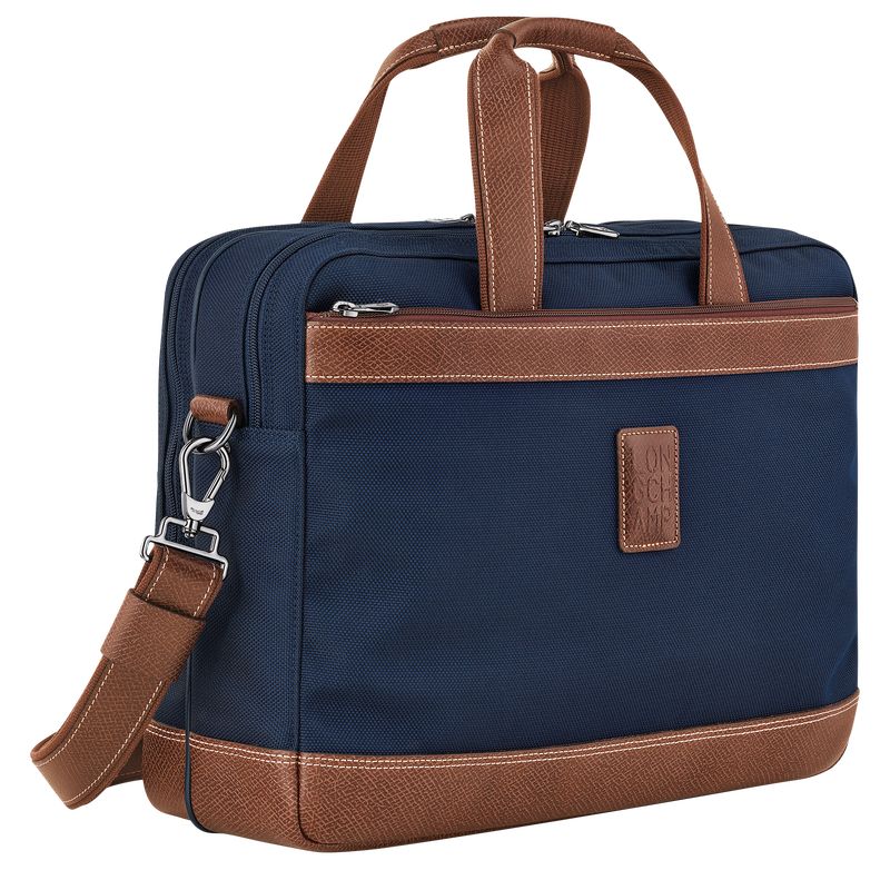 Maletín long champ Boxford L Recycled canvas Hombre Azules | COBE8765