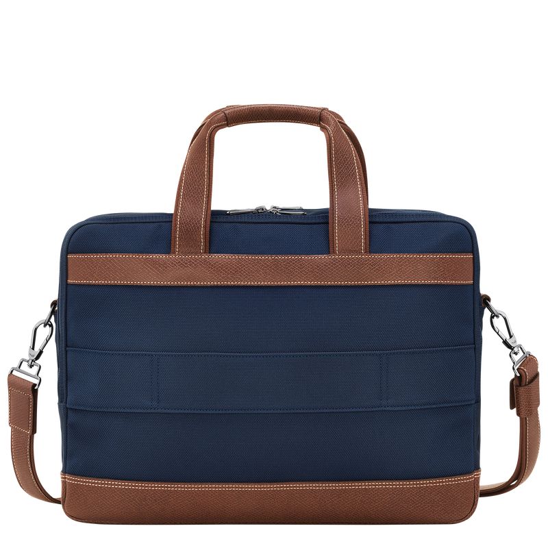 Maletín long champ Boxford L Recycled canvas Hombre Azules | COBE8765