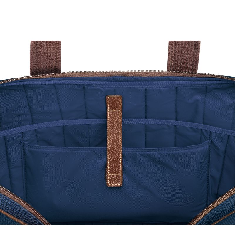 Maletín long champ Boxford L Recycled canvas Hombre Azules | COBE8765