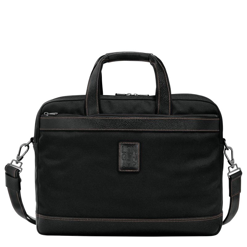 Maletín long champ Boxford L Recycled canvas Hombre Negras | COCT8767