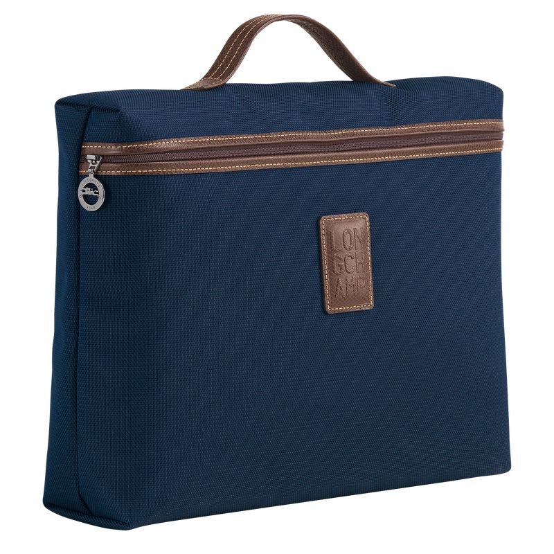 Maletín long champ Boxford S Recycled canvas Hombre Azules | COMQ8763