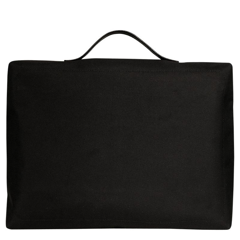 Maletín long champ Boxford S Recycled canvas Hombre Negras | CONW8764